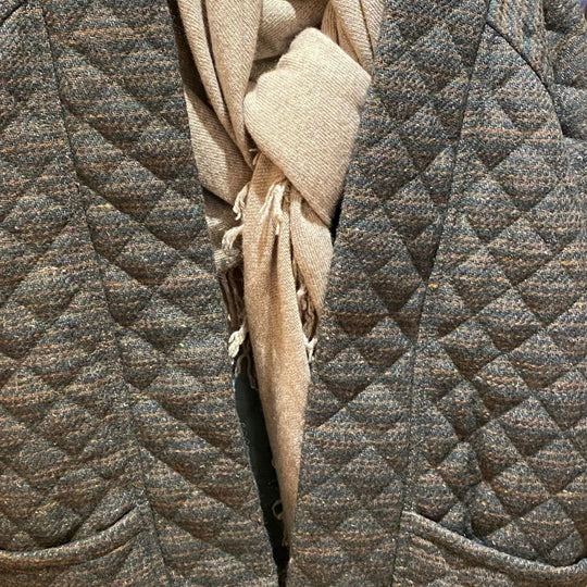 VESTE VERONIQUE MATELASSE KAKI RAYEE MARRON CHOCOLAT