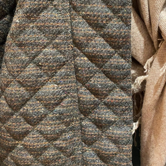 VESTE VERONIQUE MATELASSE KAKI RAYEE MARRON CHOCOLAT