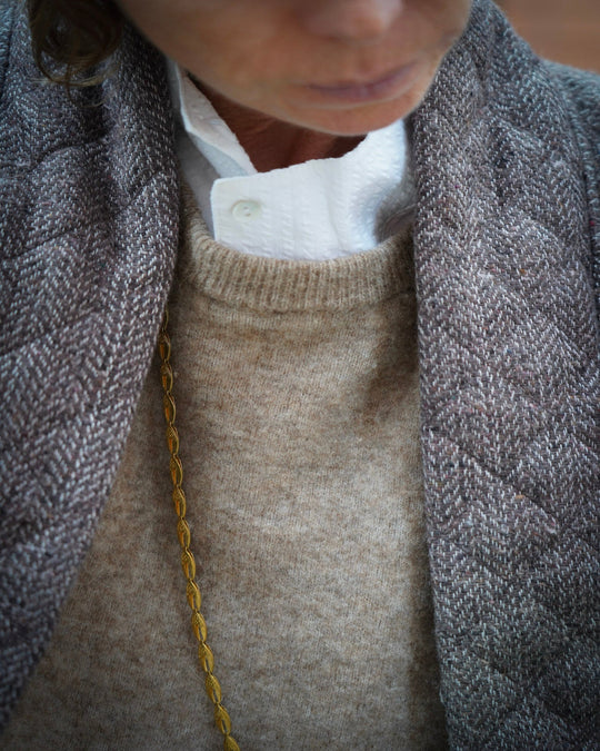 VESTE VERONIQUE MATELASSE MARRON CHEVRON